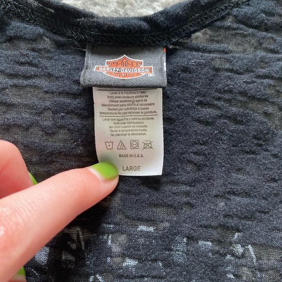 Black Harley Davidson tank top with orange and blue design - Picture 6 of 6